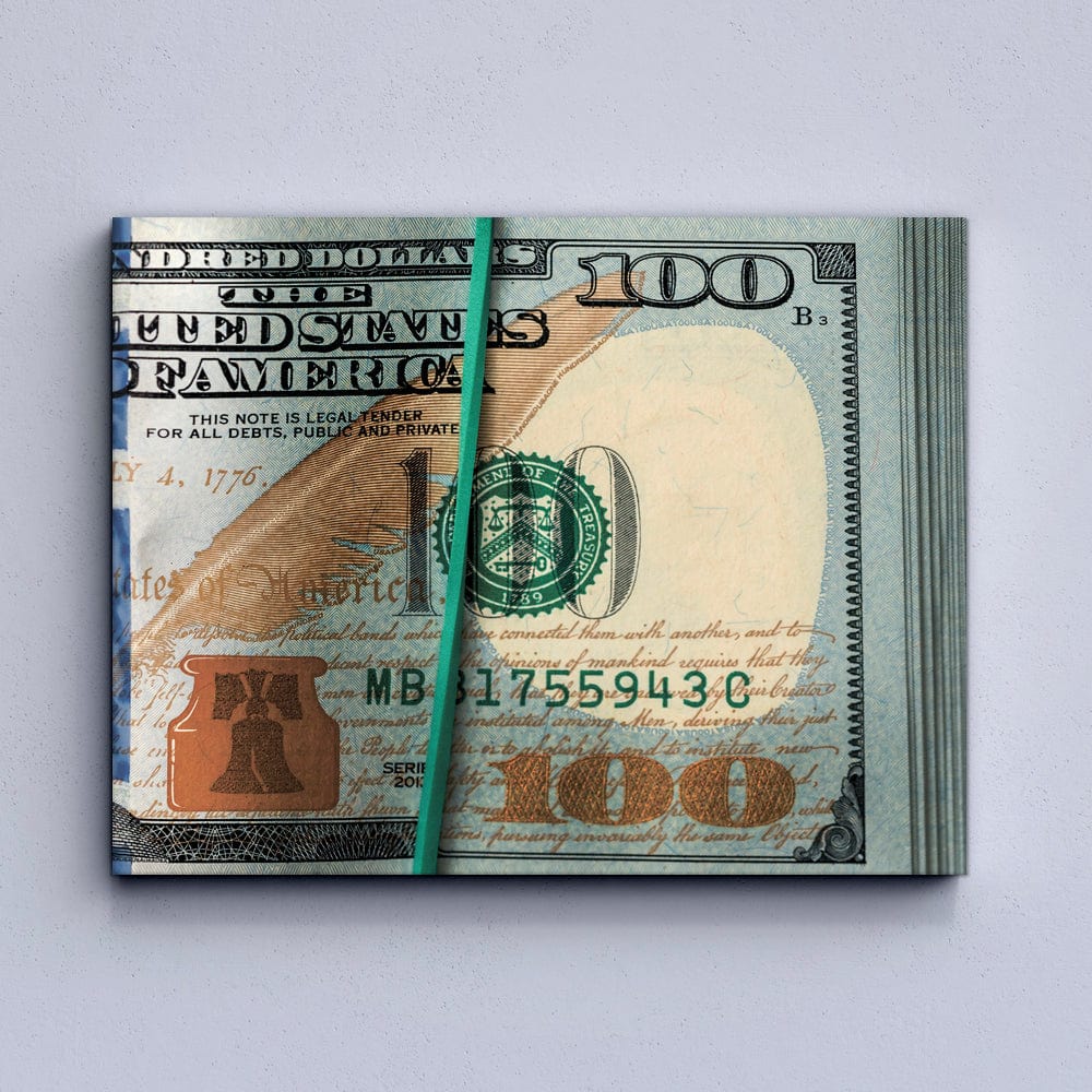 100 Dollars Pack Canvas