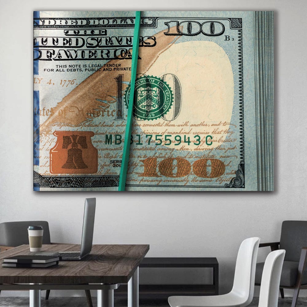 100 Dollars Pack Canvas
