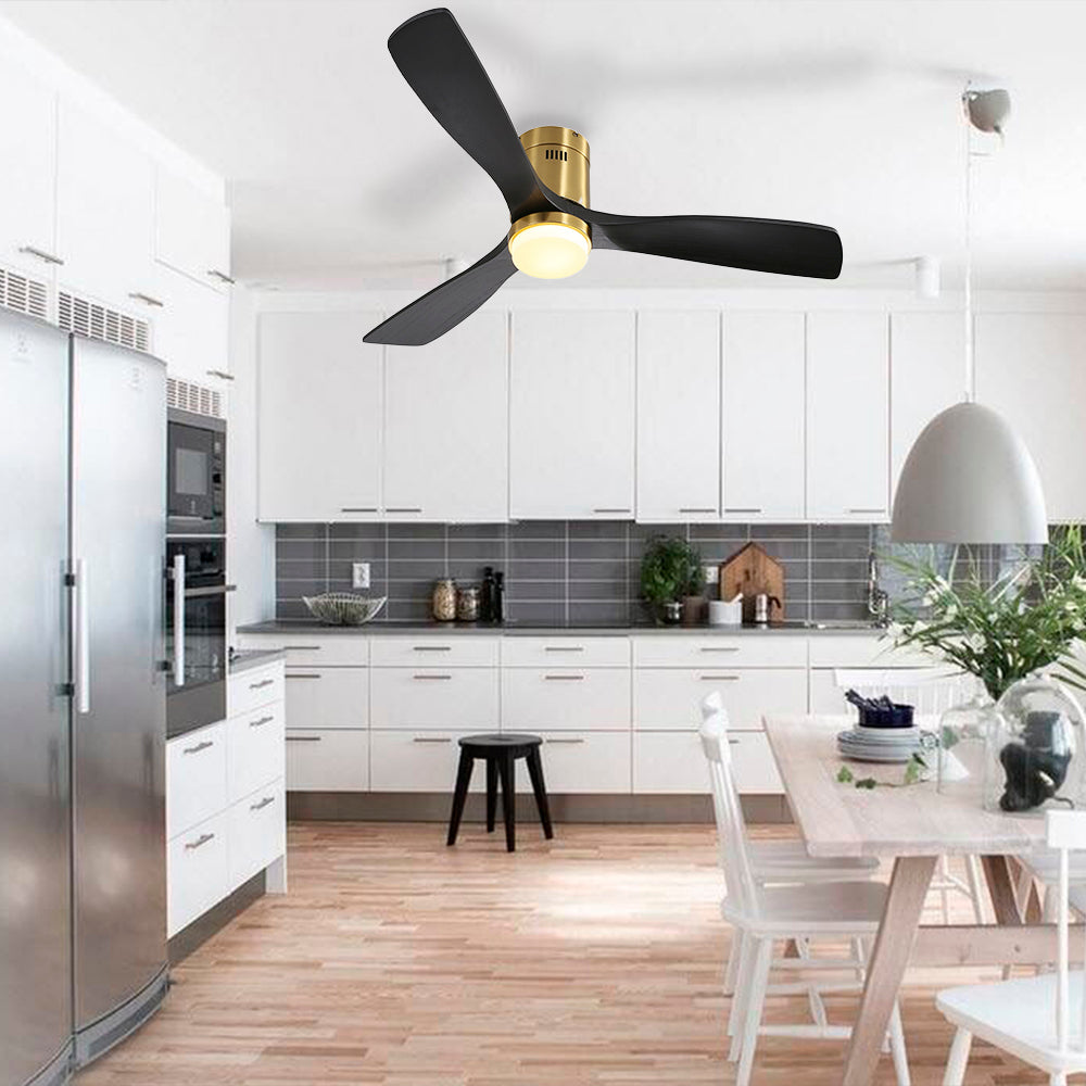 52″ Flush Mount Ceiling Fan With Light