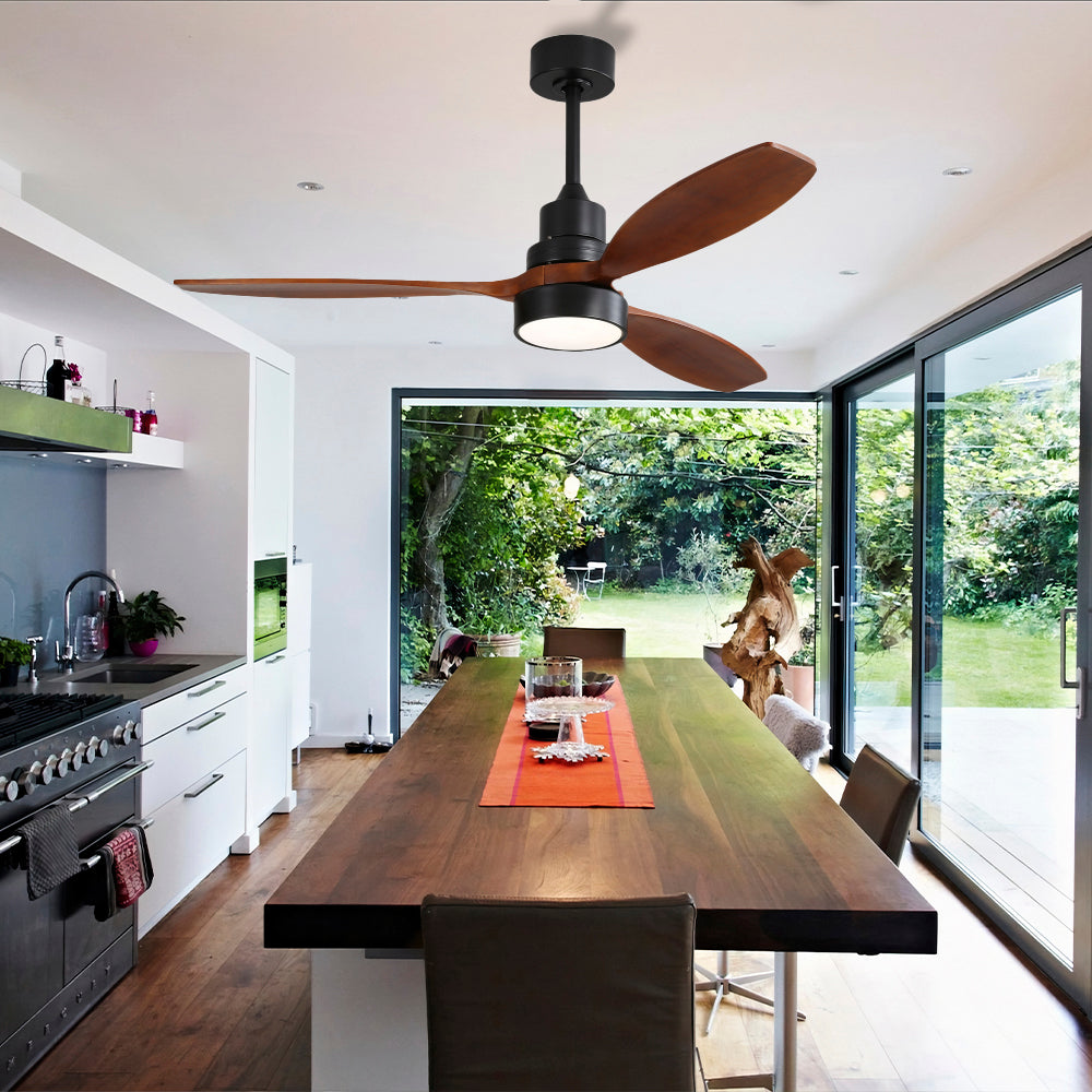 52″ Black Ceiling Fan With Light