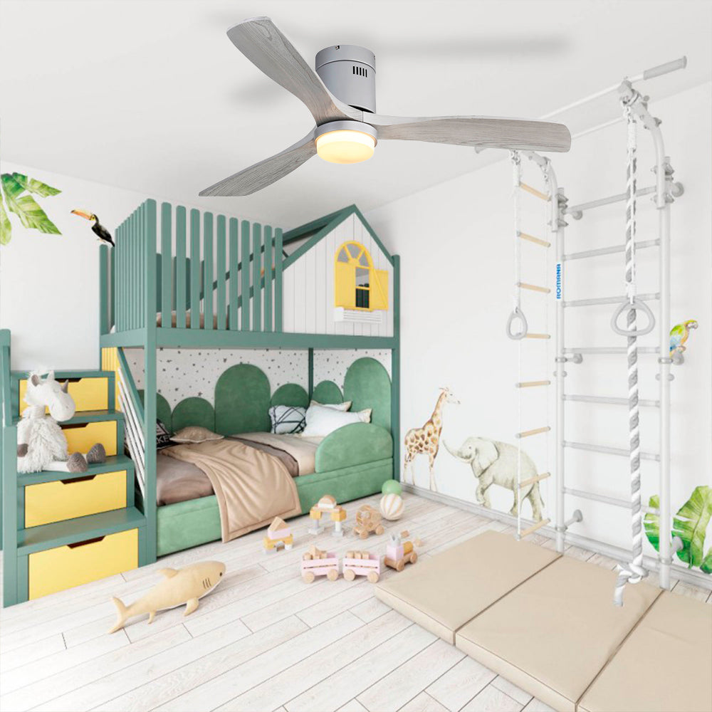 52″ Flush Mount Ceiling Fan With Light