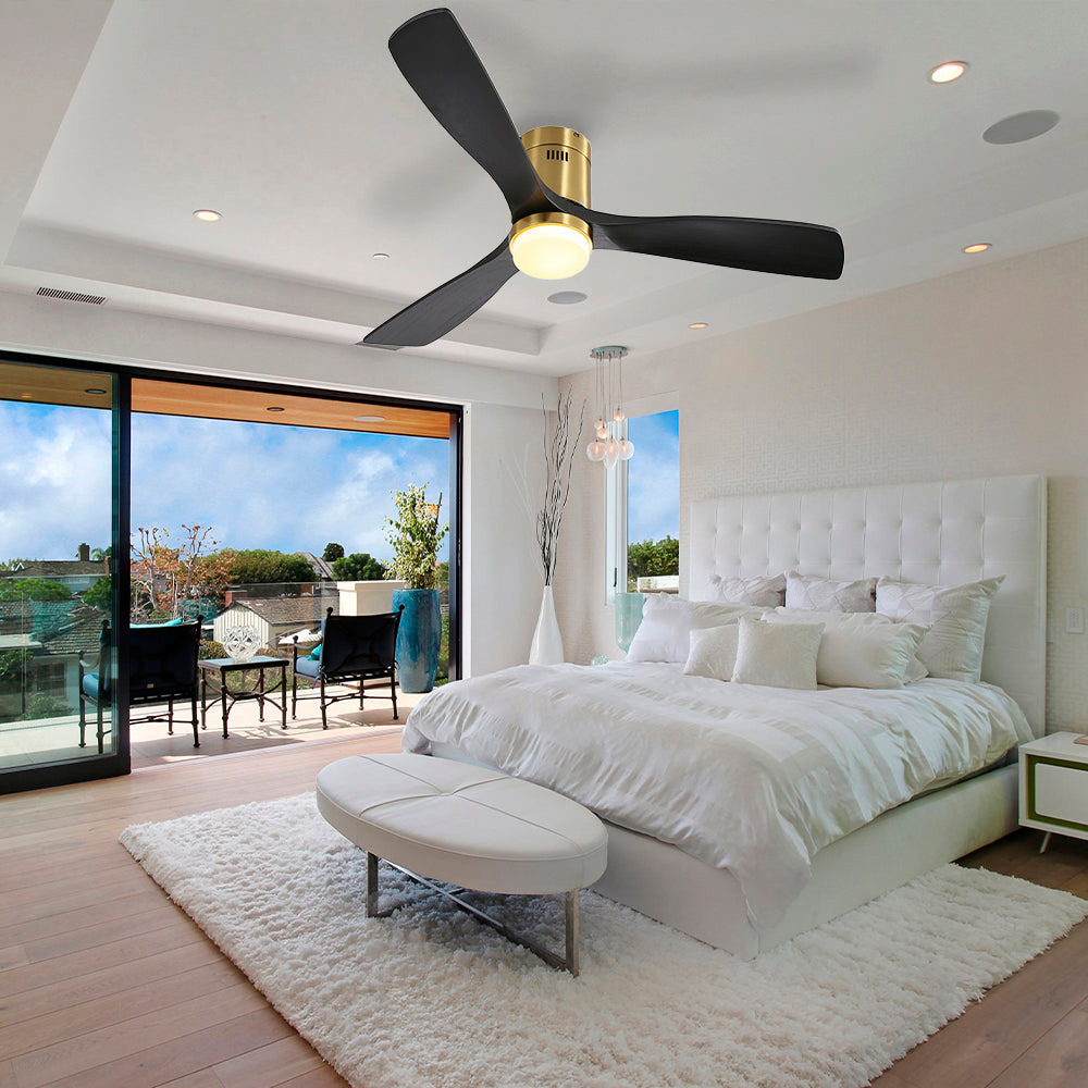52″ Flush Mount Ceiling Fan With Light