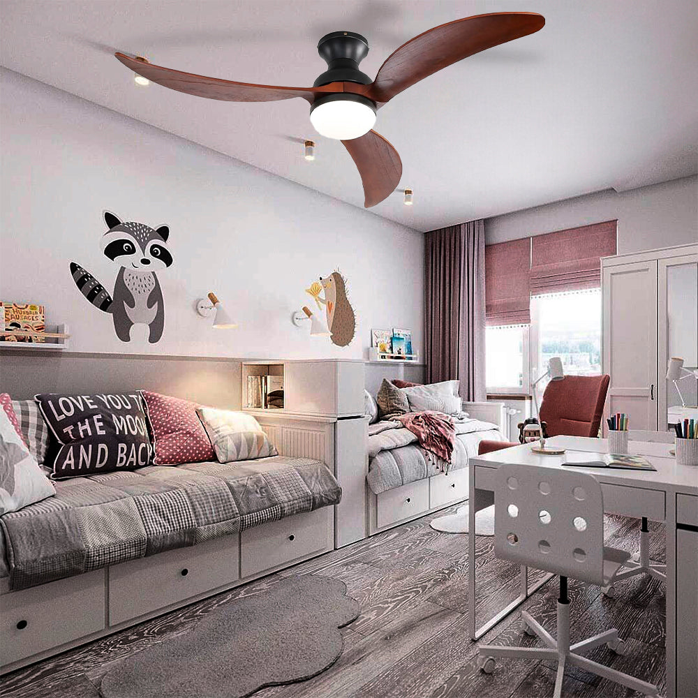 52″ Smart Low Profile Flush Mount Ceiling Fan