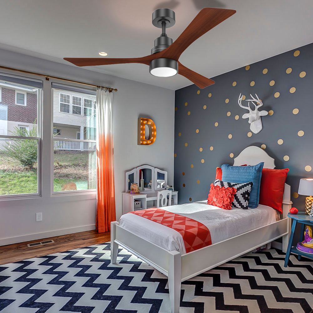 48″ Wood Ceiling Fan With Smart Control
