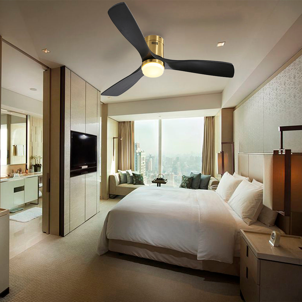 52″ Flush Mount Ceiling Fan With Light