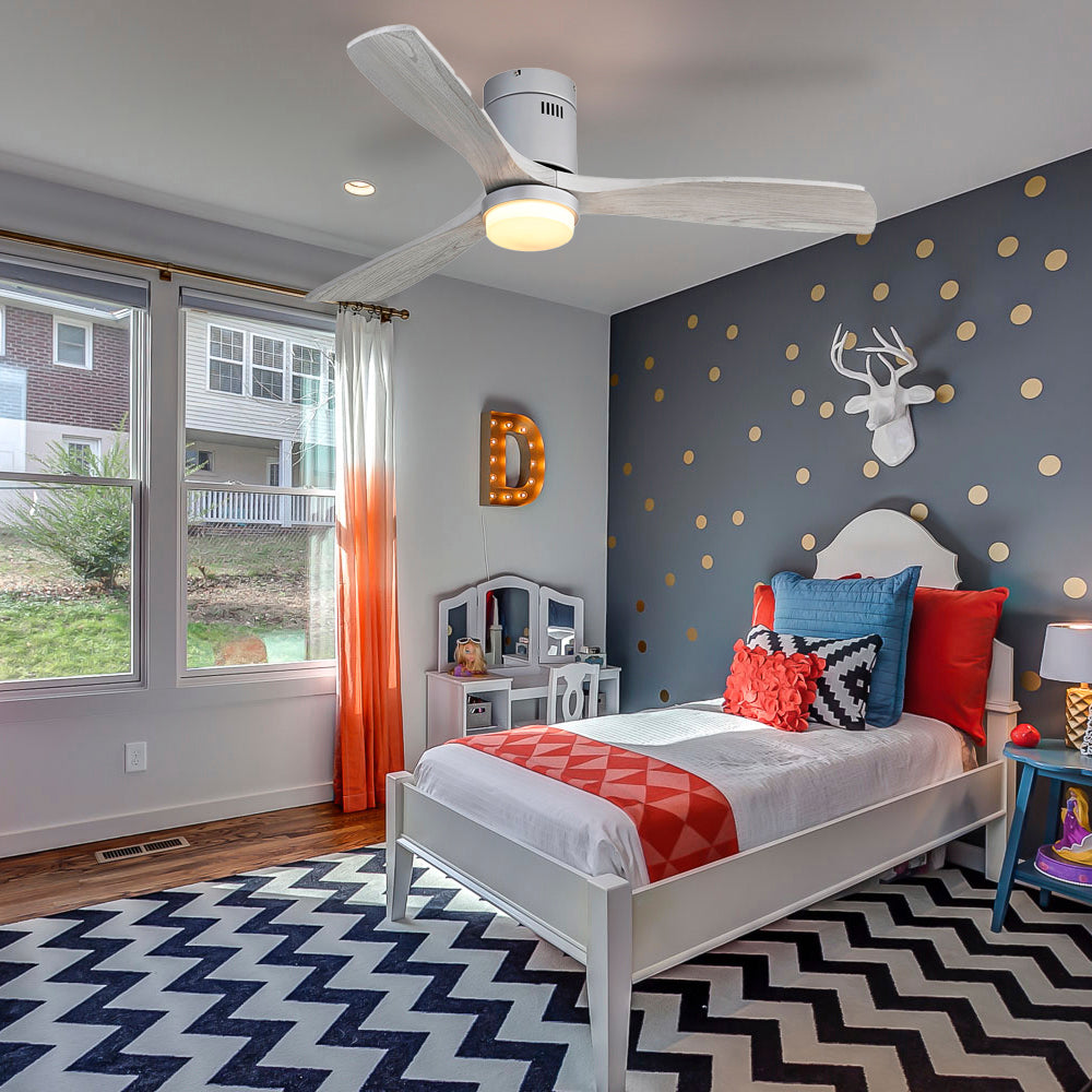 52″ Flush Mount Ceiling Fan With Light