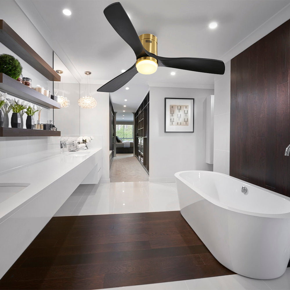 52″ Flush Mount Ceiling Fan With Light