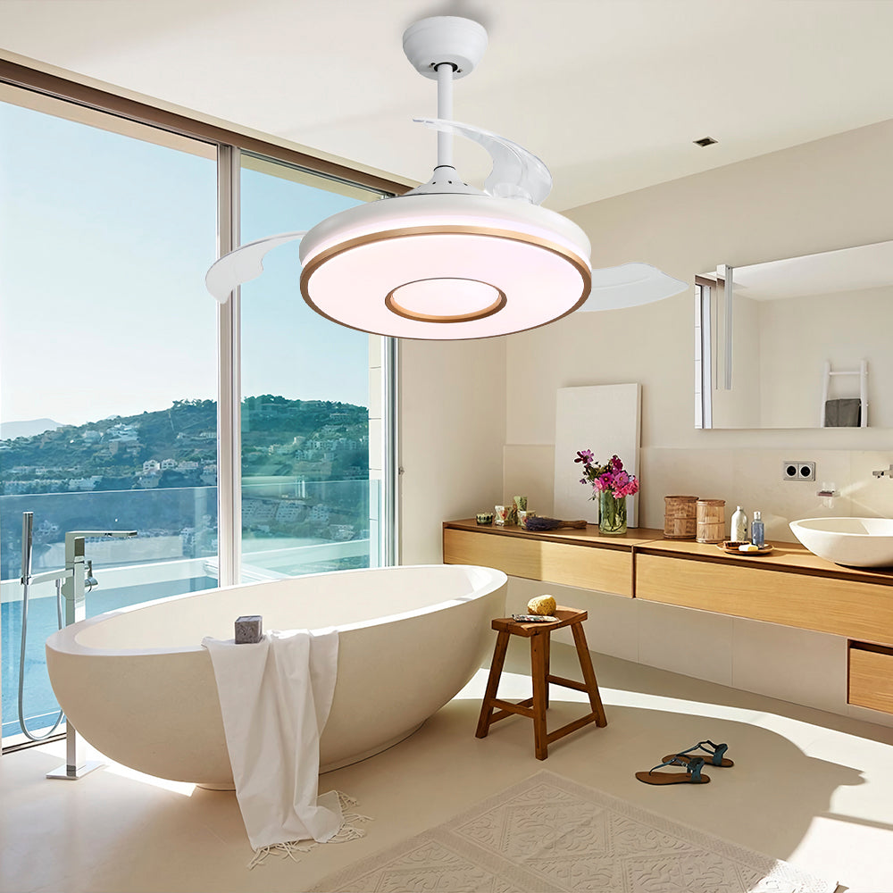 42″ White Ceiling Fan with Lights & Music
