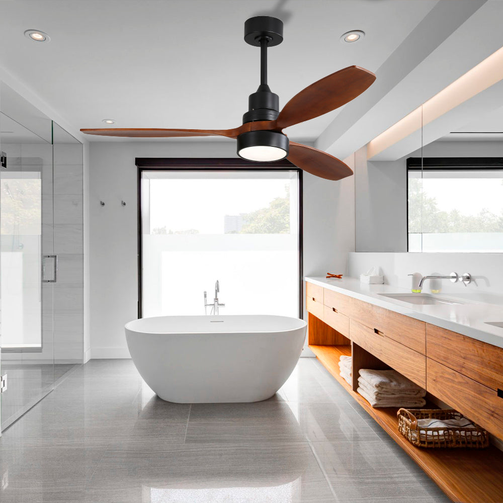 52″ Black Ceiling Fan With Light