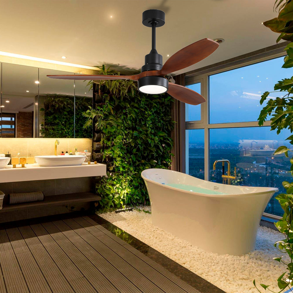 52″ Black Ceiling Fan With Light