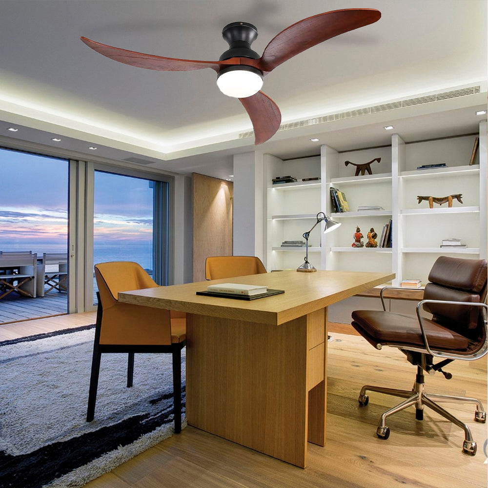 52″ Smart Low Profile Flush Mount Ceiling Fan