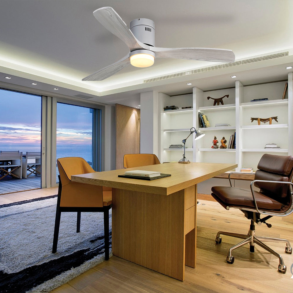 52″ Flush Mount Ceiling Fan With Light