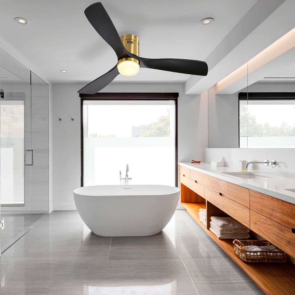 52″ Flush Mount Ceiling Fan With Light