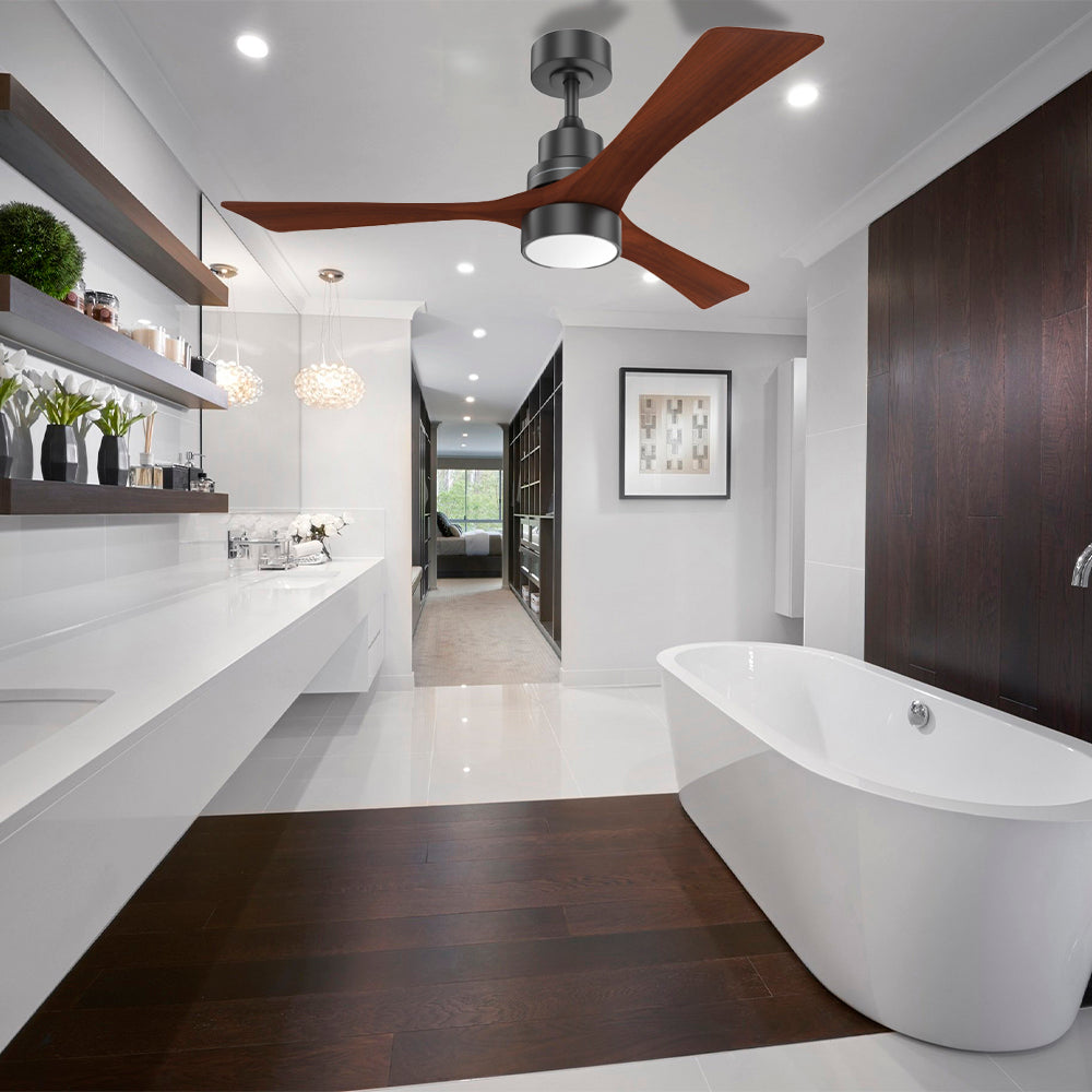 48″ Wood Ceiling Fan With Smart Control