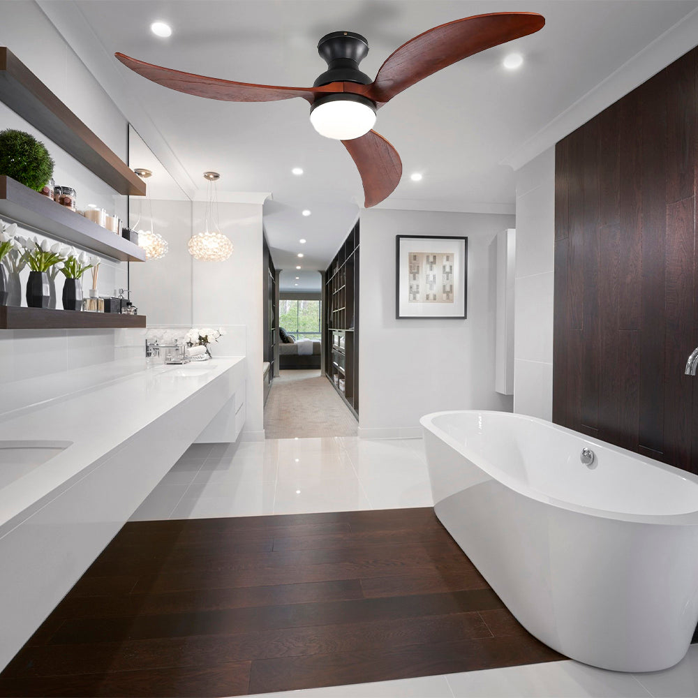 52″ Smart Low Profile Flush Mount Ceiling Fan