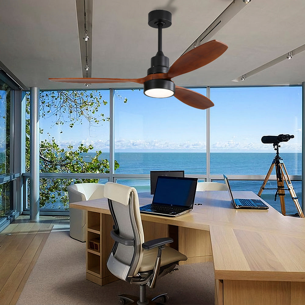 52″ Black Ceiling Fan With Light