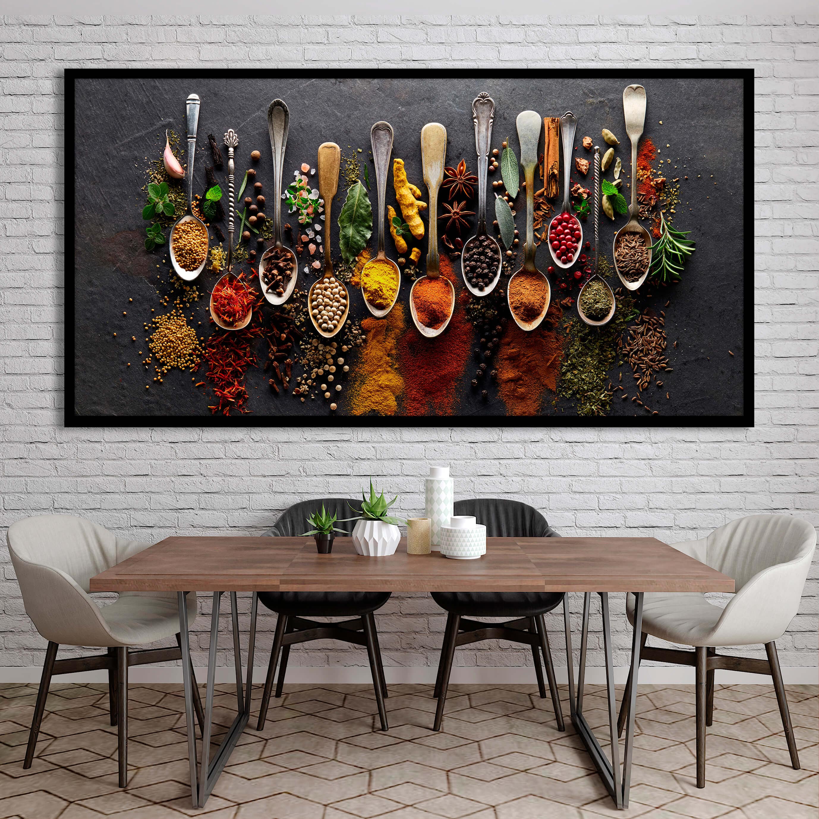 Harmony Of Spices Grey Canvas