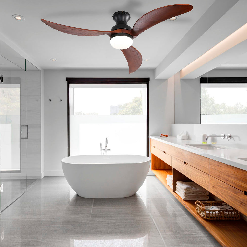 52″ Smart Low Profile Flush Mount Ceiling Fan