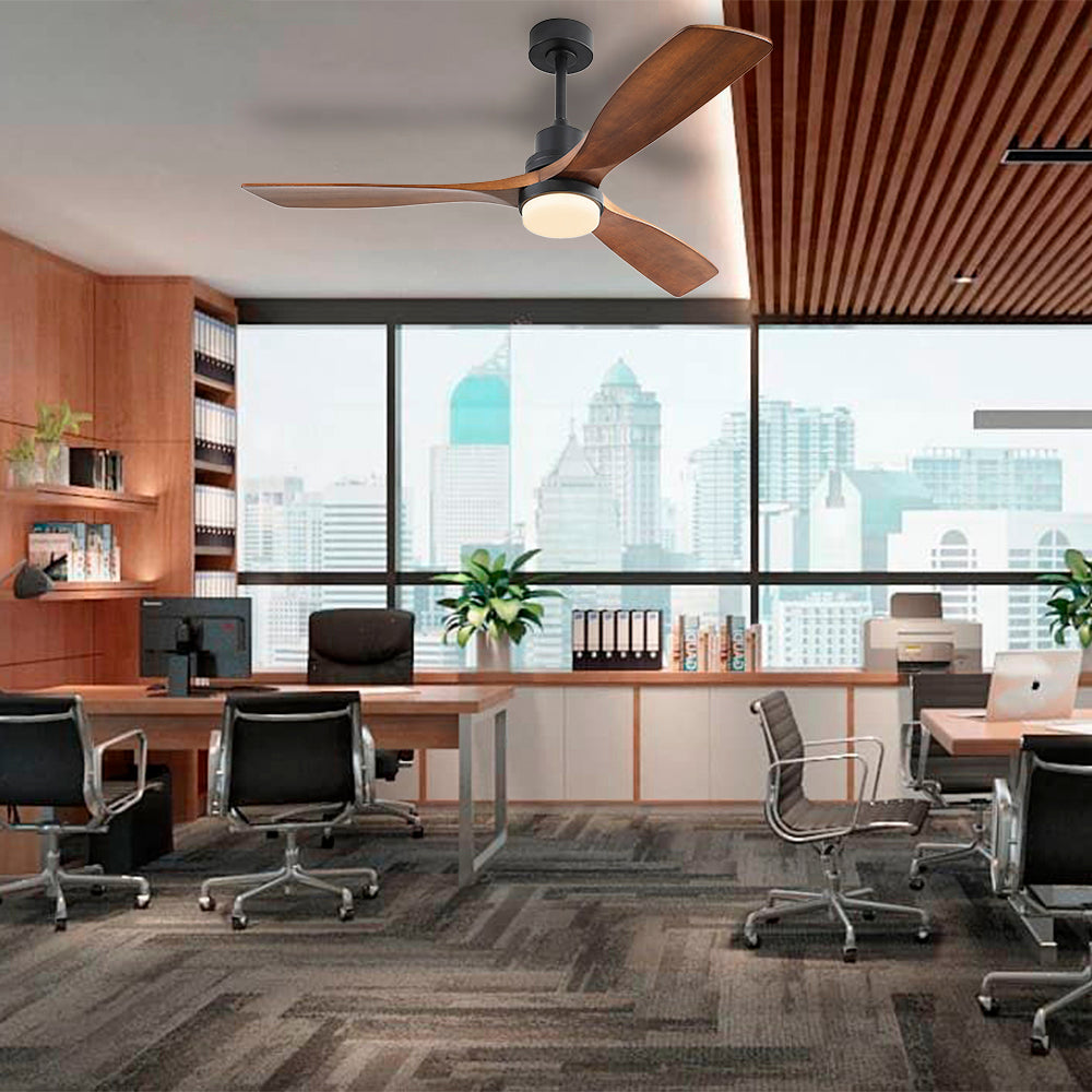 52″ Matt Black Ceiling Fan With Light