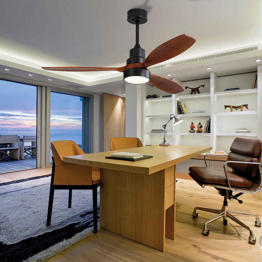 52″ Black Ceiling Fan With Light