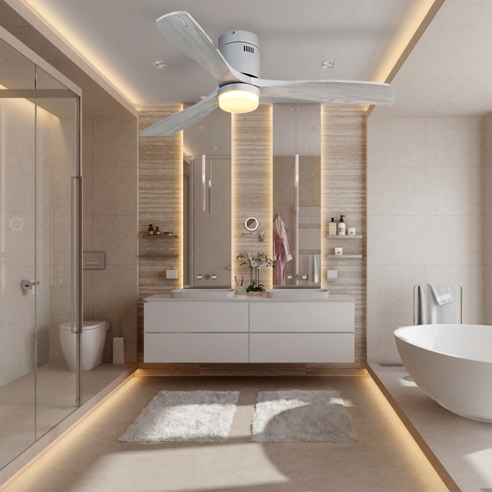 52″ Flush Mount Ceiling Fan With Light