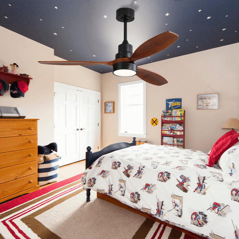 52″ Black Ceiling Fan With Light