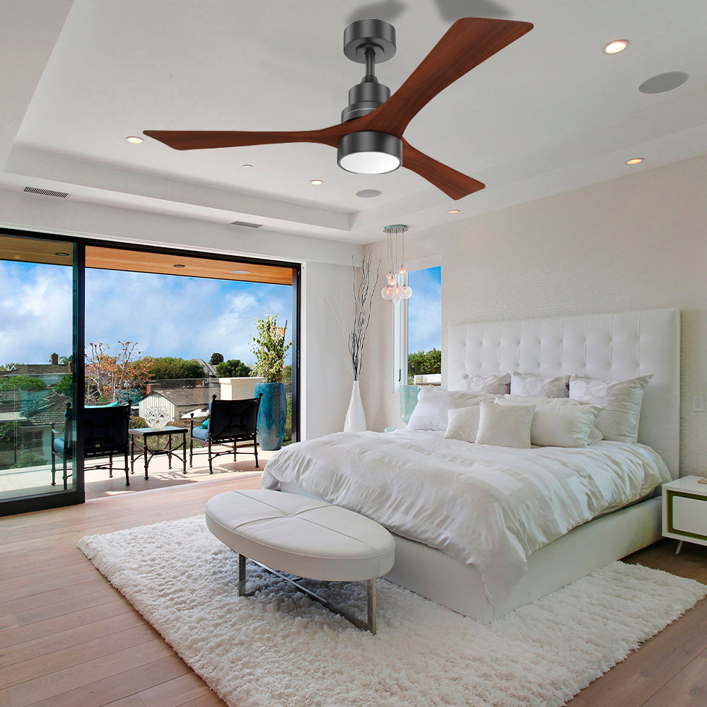 48″ Wood Ceiling Fan With Smart Control