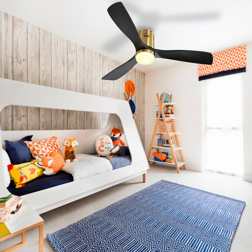 52″ Flush Mount Ceiling Fan With Light