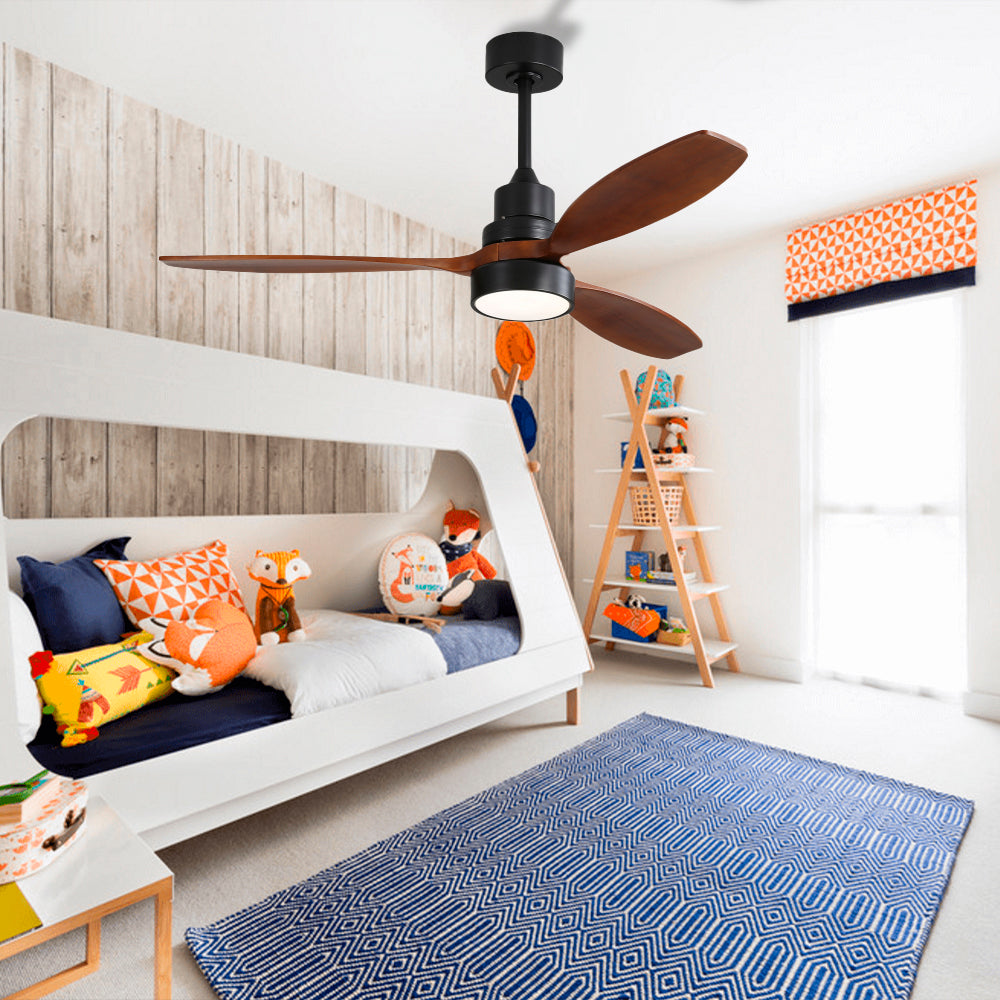 52″ Black Ceiling Fan With Light