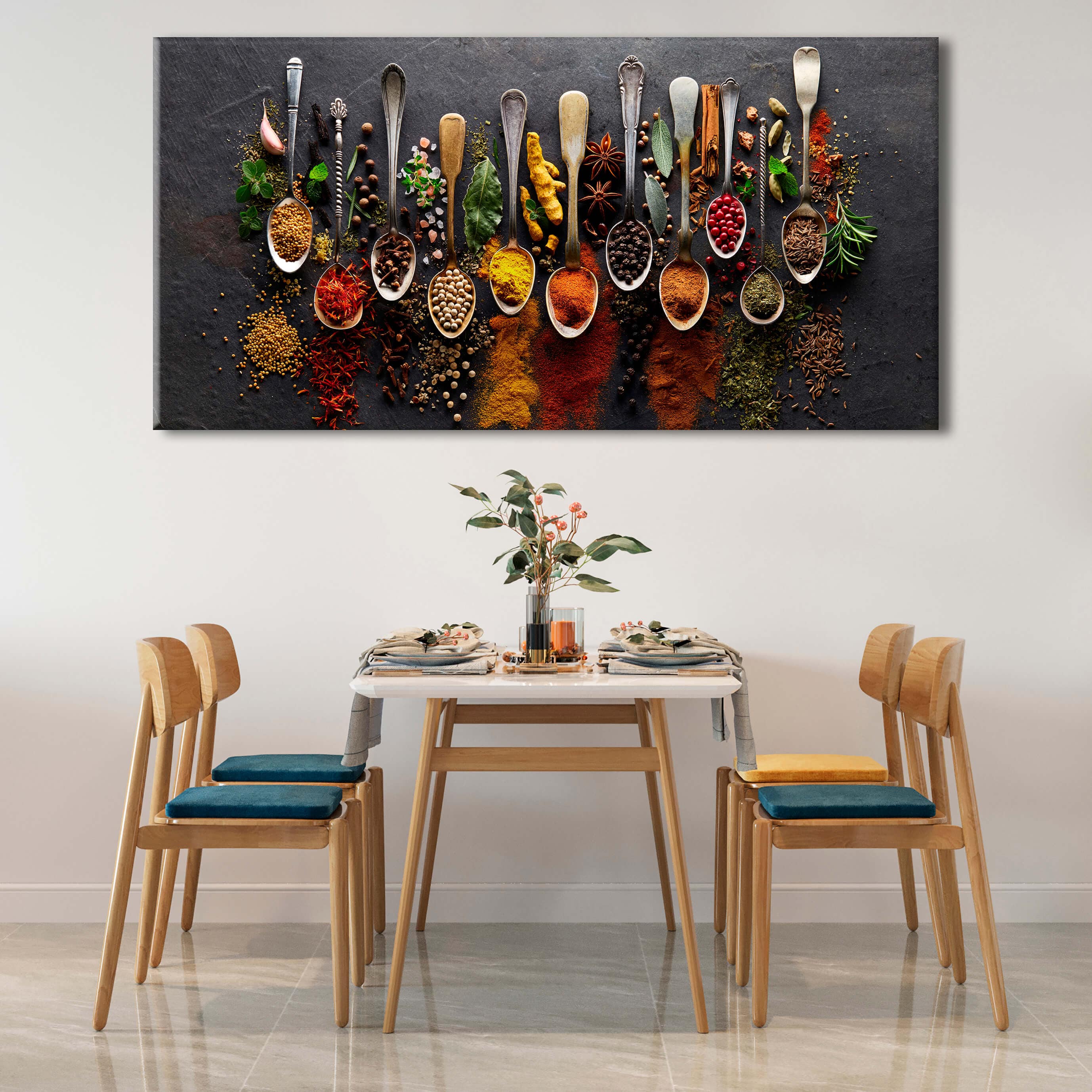 Harmony Of Spices Grey Canvas