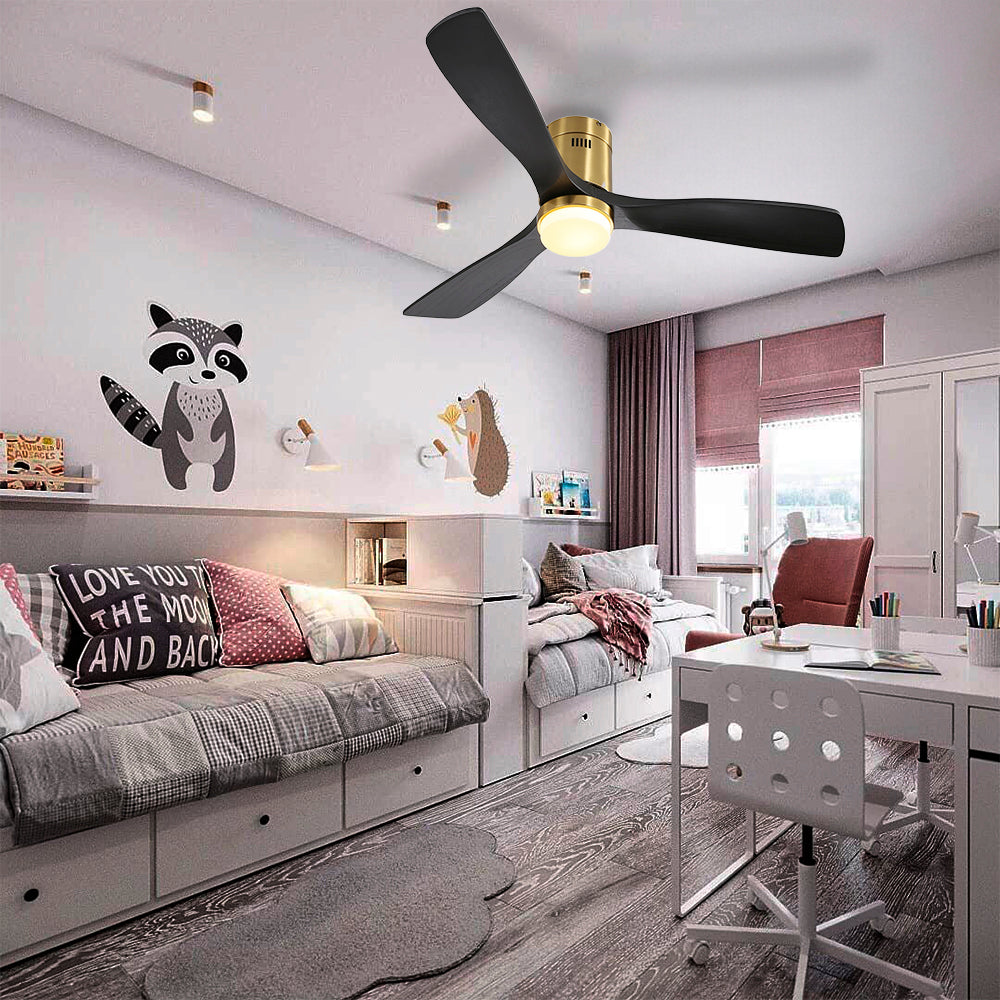 52″ Flush Mount Ceiling Fan With Light