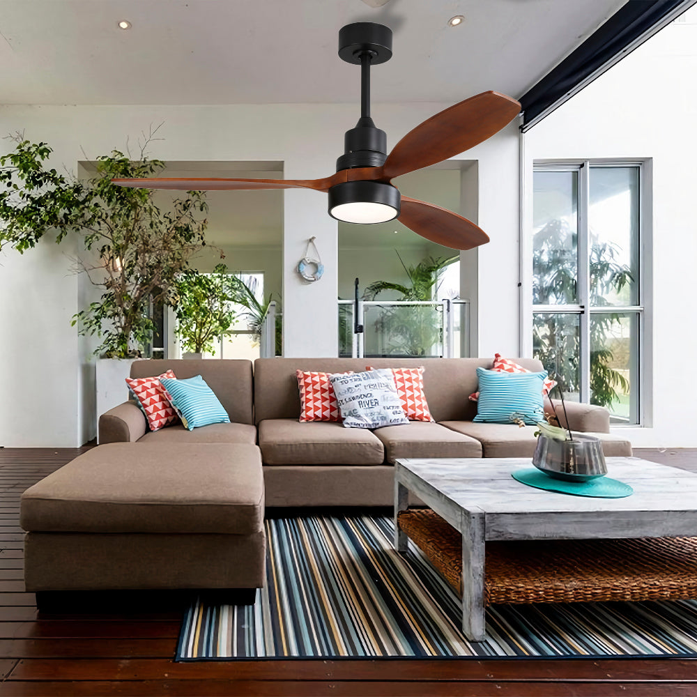 52″ Black Ceiling Fan With Light