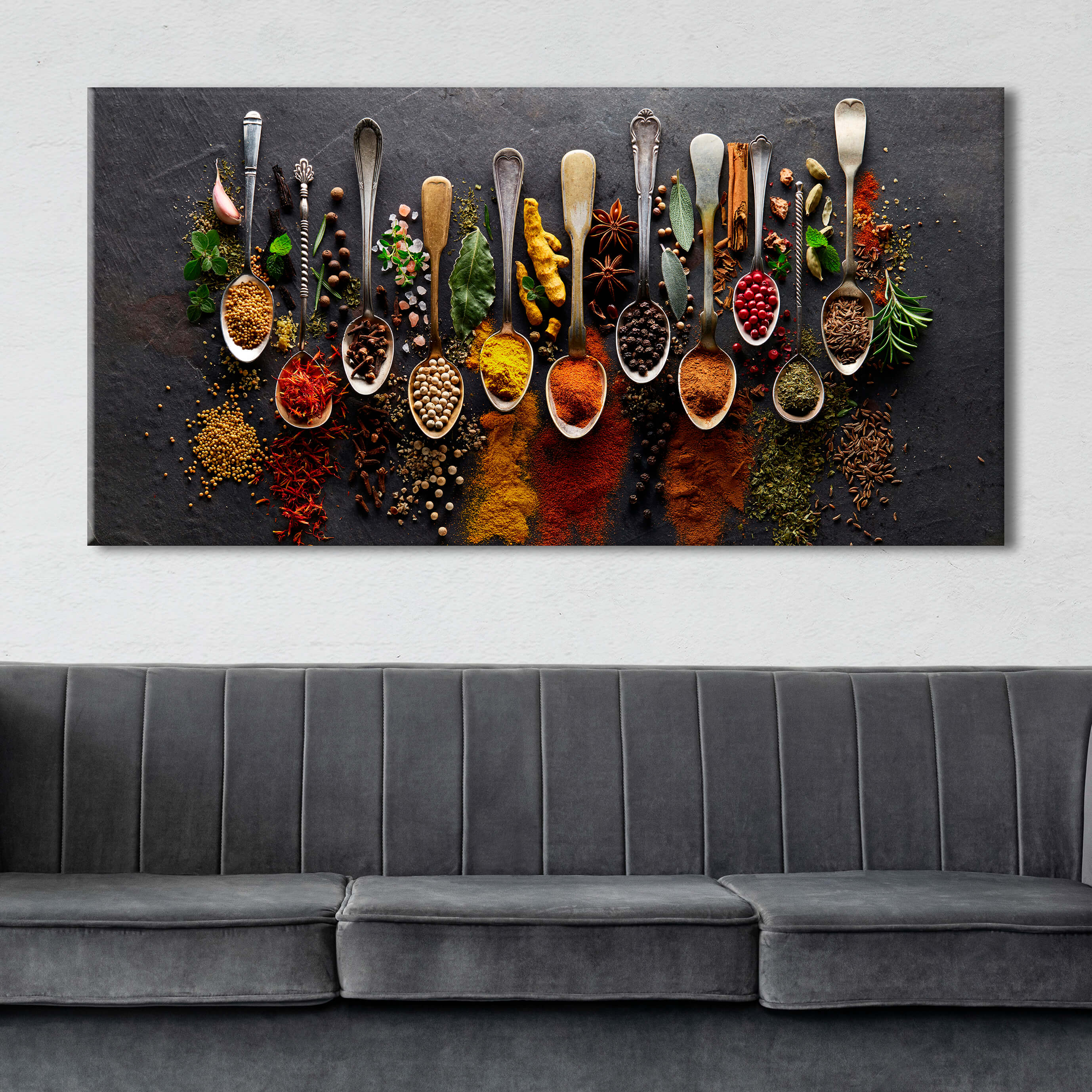 Harmony Of Spices Grey Canvas