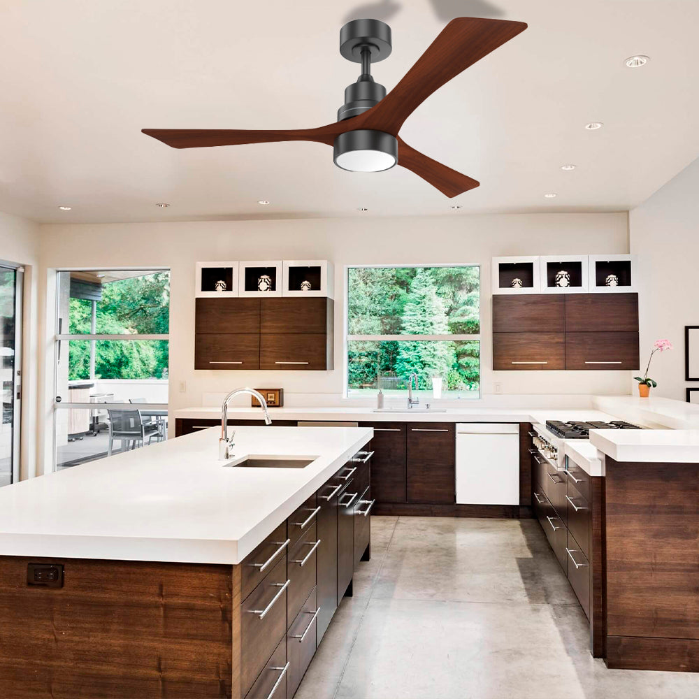 48″ Wood Ceiling Fan With Smart Control