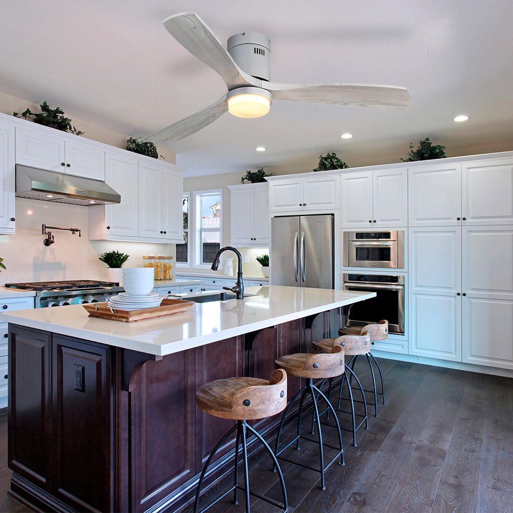 52″ Flush Mount Ceiling Fan With Light