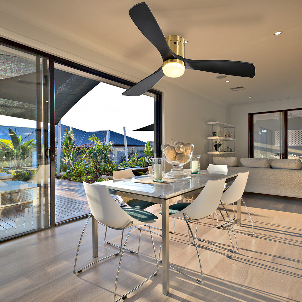 52″ Flush Mount Ceiling Fan With Light