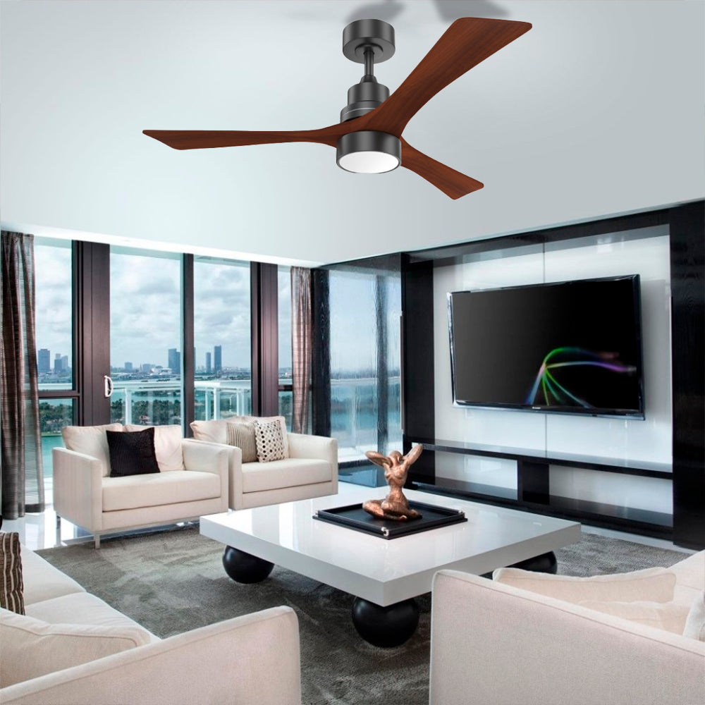 48″ Wood Ceiling Fan With Smart Control