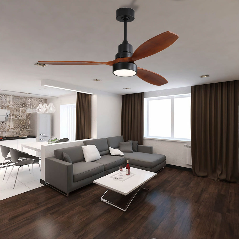 52″ Black Ceiling Fan With Light