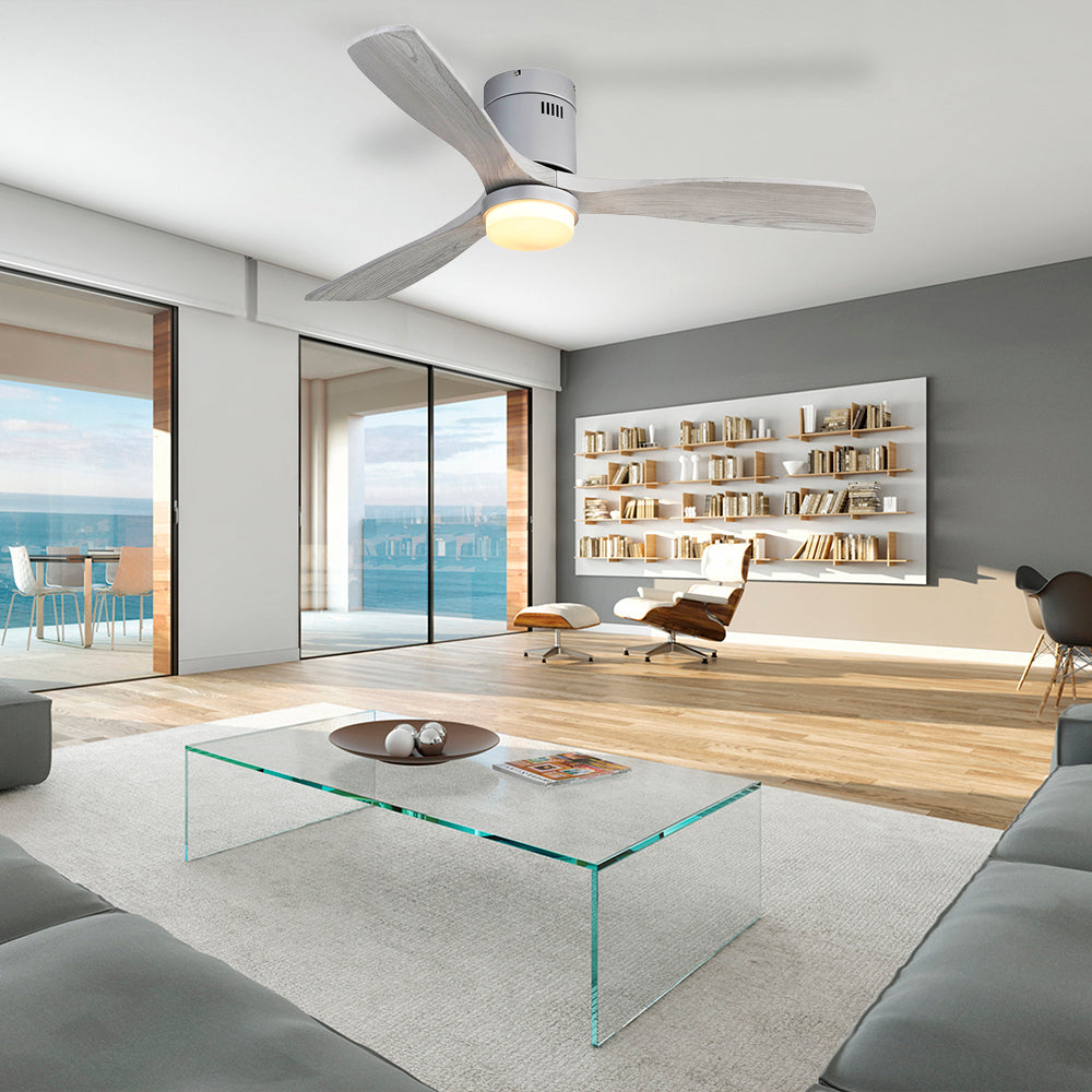 52″ Flush Mount Ceiling Fan With Light