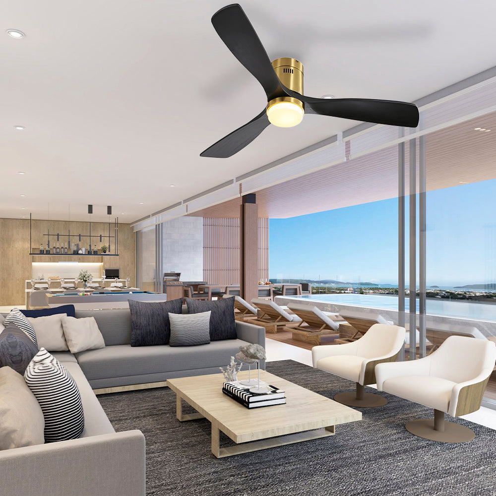 52″ Flush Mount Ceiling Fan With Light
