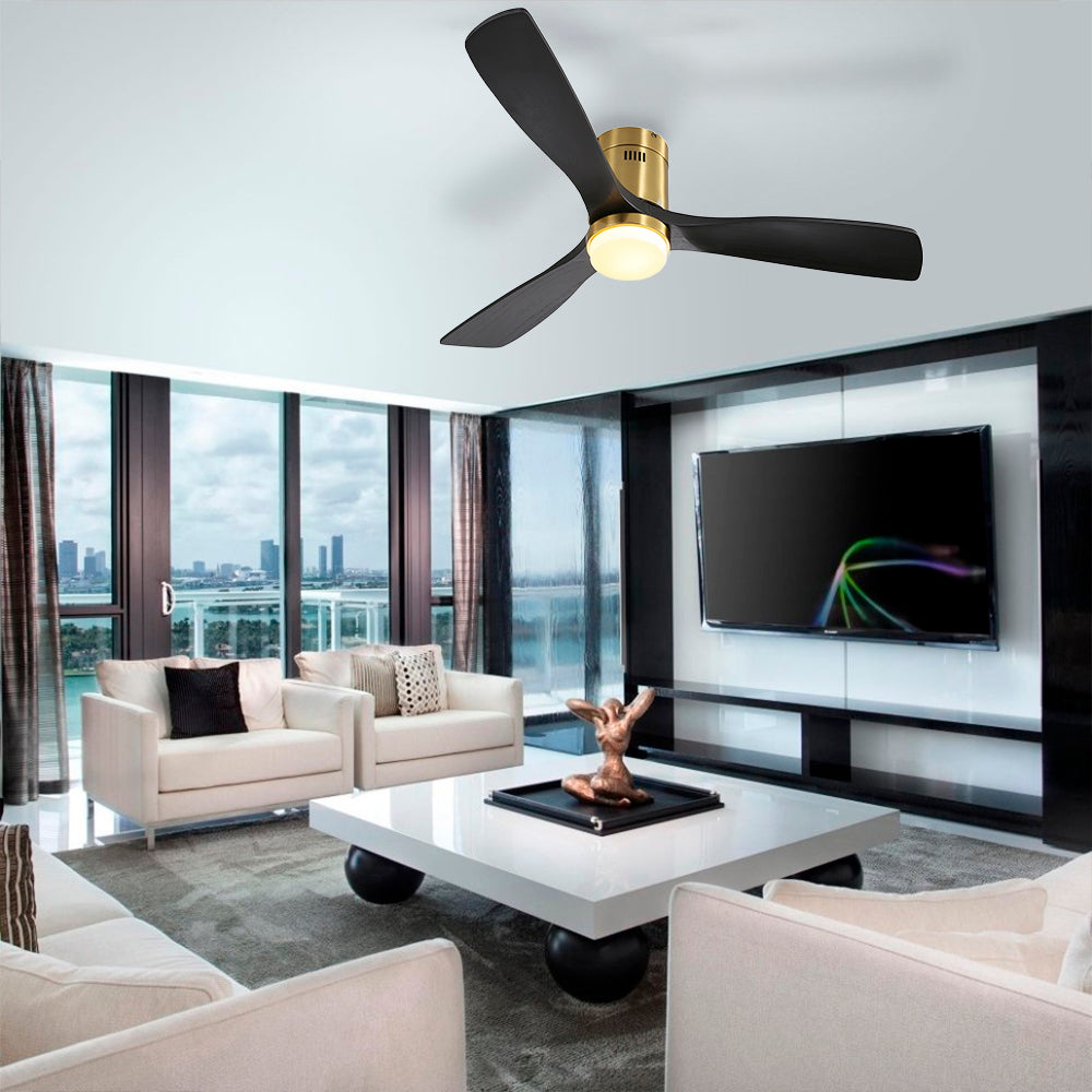 52″ Flush Mount Ceiling Fan With Light