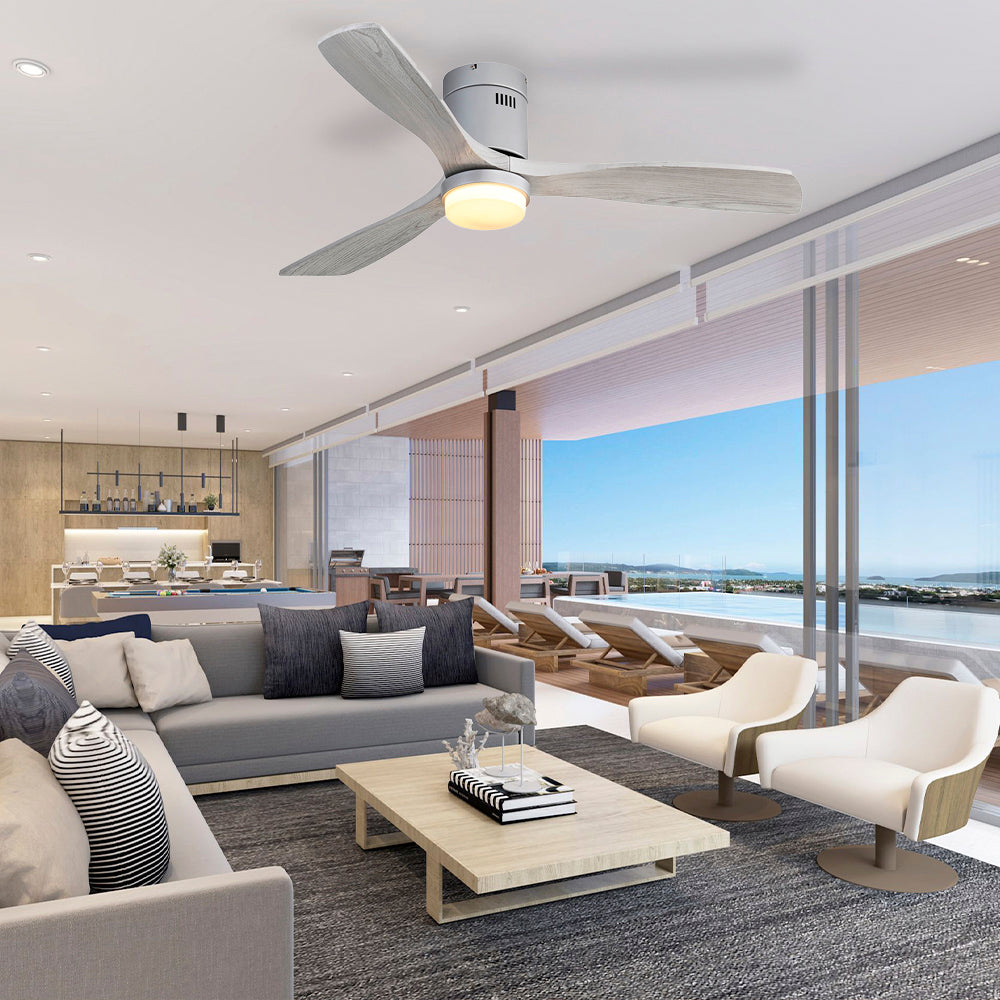 52″ Flush Mount Ceiling Fan With Light