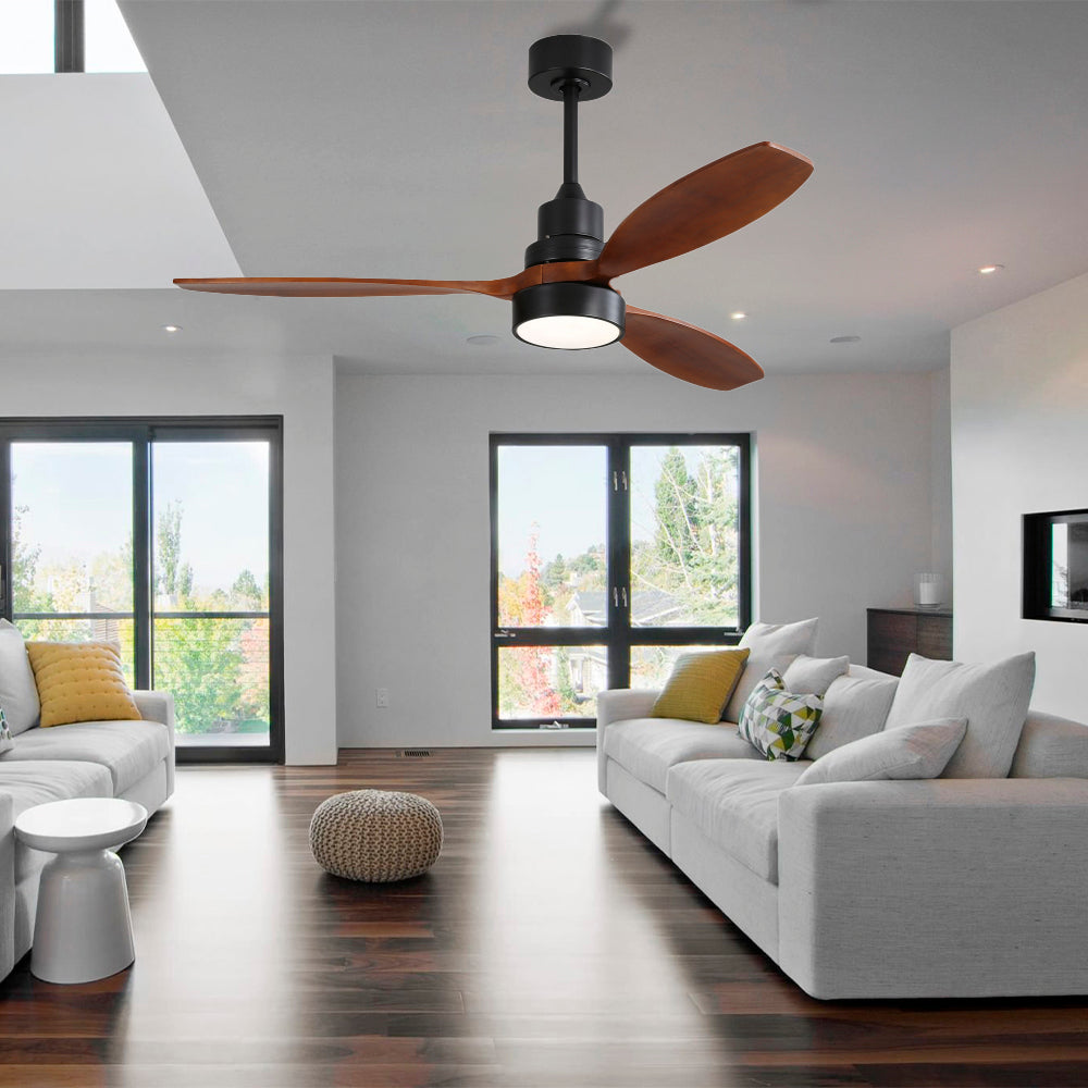 52″ Black Ceiling Fan With Light