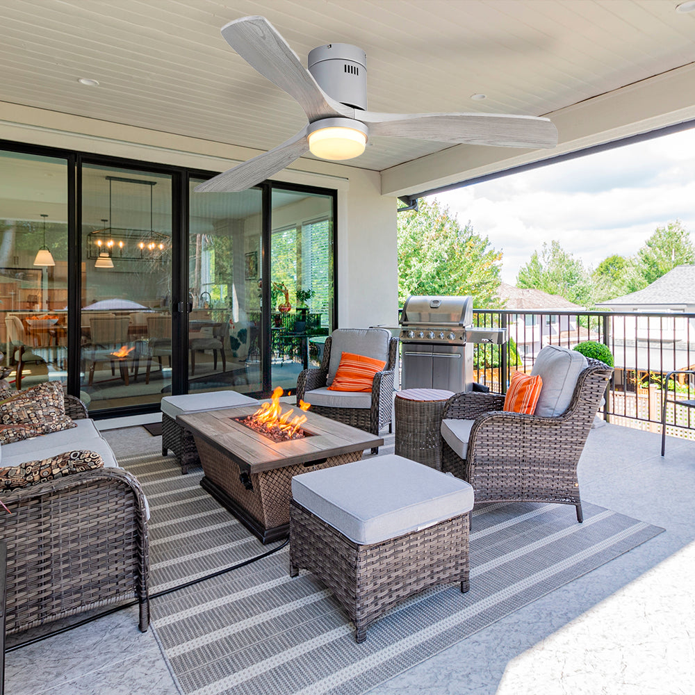 52″ Flush Mount Ceiling Fan With Light