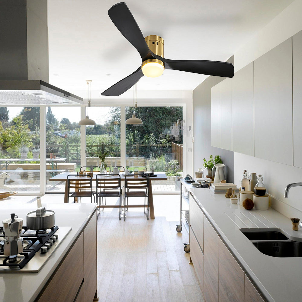 52″ Flush Mount Ceiling Fan With Light
