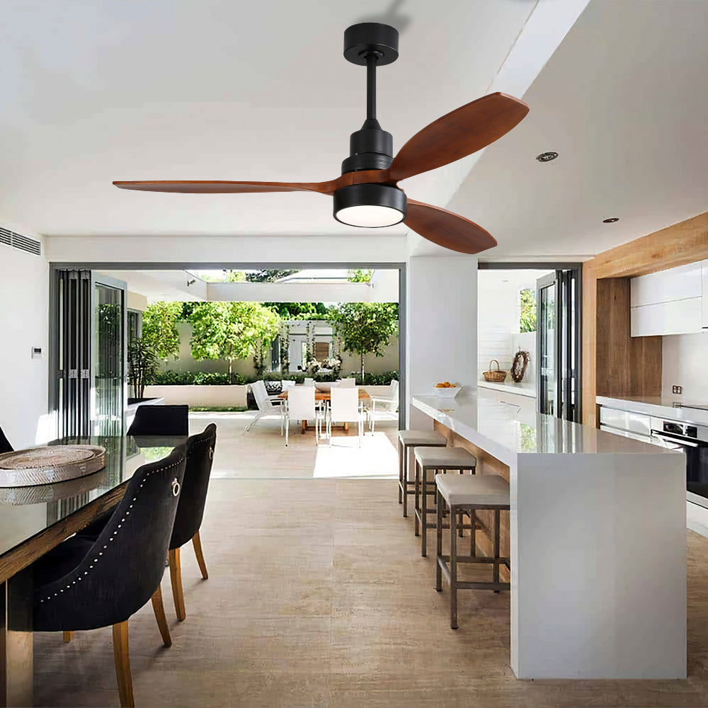 52″ Black Ceiling Fan With Light