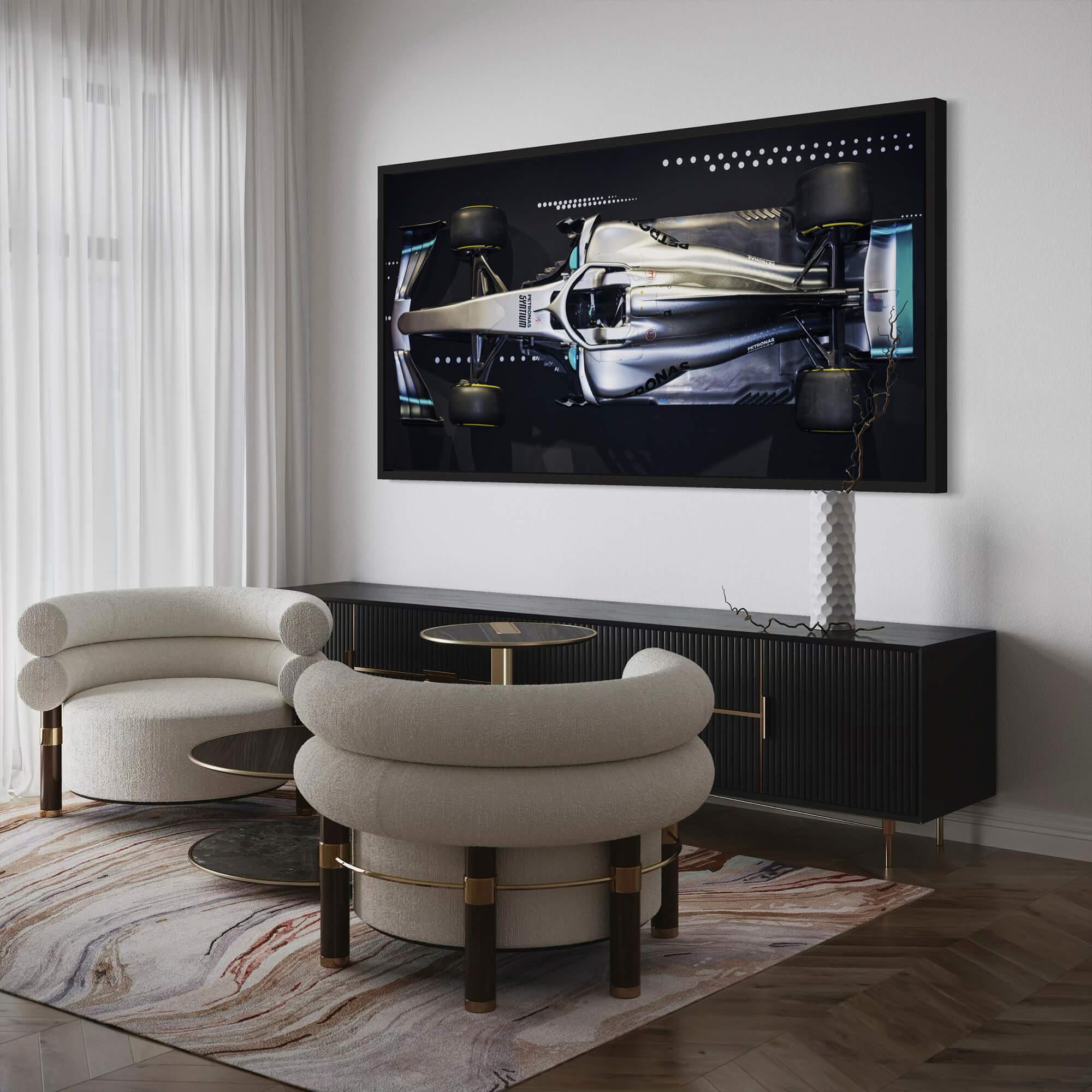 AMG W09 EQ Power - Framed Canvas Wall Art Print