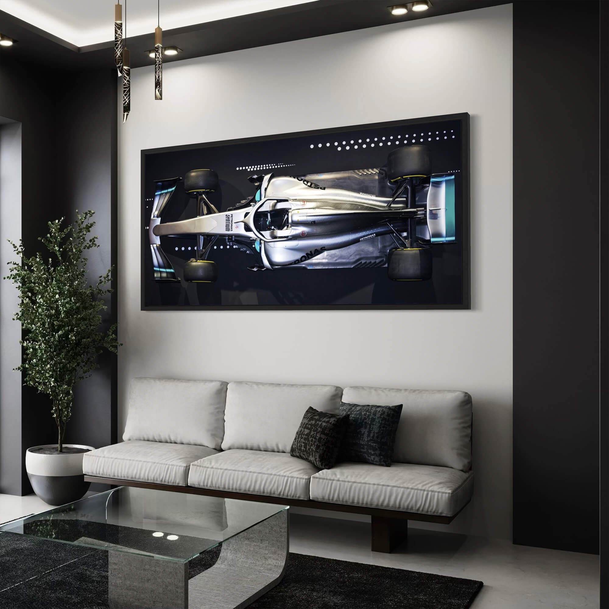 AMG W09 EQ Power - Framed Canvas Wall Art Print