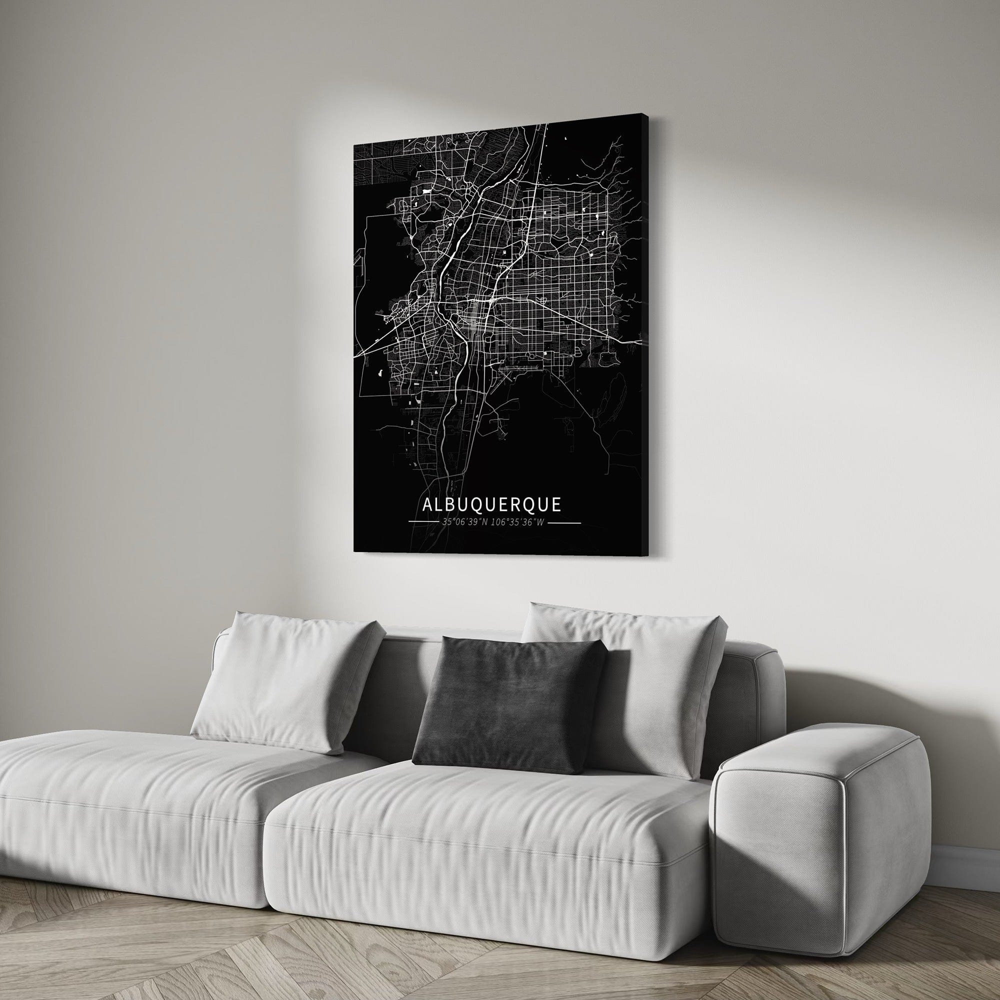 Albuquerque City Map Canvas