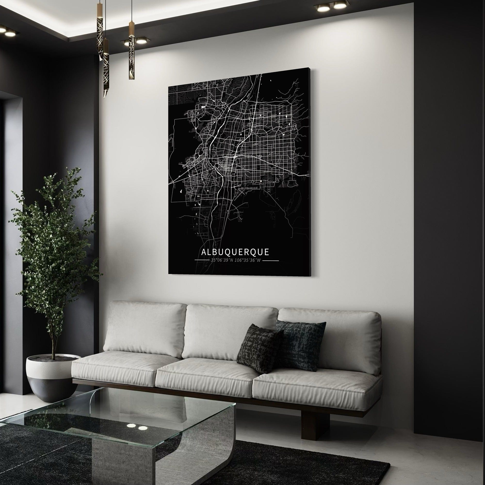 Albuquerque City Map Canvas